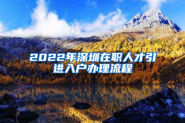 2022年深圳在职人才引进入户办理流程