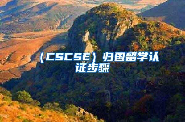 （CSCSE）归国留学认证步骤