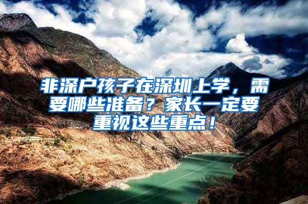 非深户孩子在深圳上学，需要哪些准备？家长一定要重视这些重点！