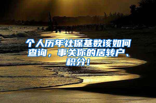 个人历年社保基数该如何查询，事关你的居转户、积分！