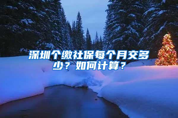 深圳个缴社保每个月交多少？如何计算？