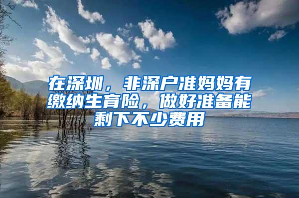 在深圳，非深户准妈妈有缴纳生育险，做好准备能剩下不少费用