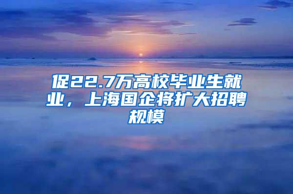 促22.7万高校毕业生就业，上海国企将扩大招聘规模