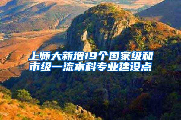 上师大新增19个国家级和市级一流本科专业建设点