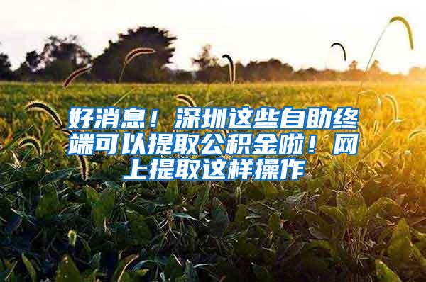 好消息！深圳这些自助终端可以提取公积金啦！网上提取这样操作