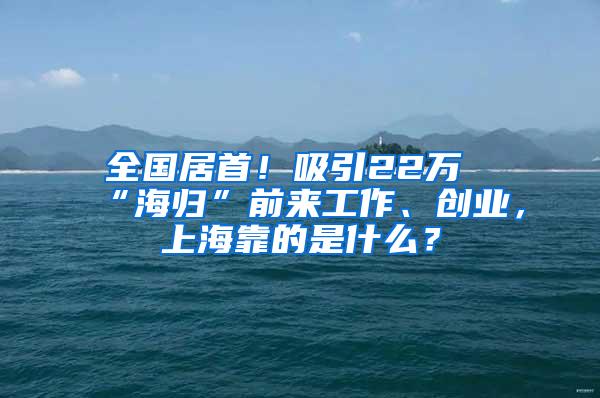 全国居首！吸引22万“海归”前来工作、创业，上海靠的是什么？