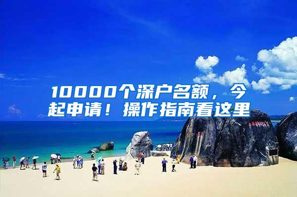 10000个深户名额，今起申请！操作指南看这里