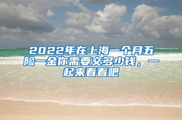 2022年在上海一个月五险一金你需要交多少钱，一起来看看吧