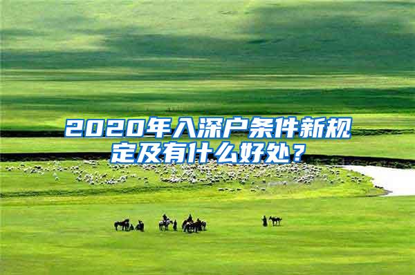 2020年入深户条件新规定及有什么好处？