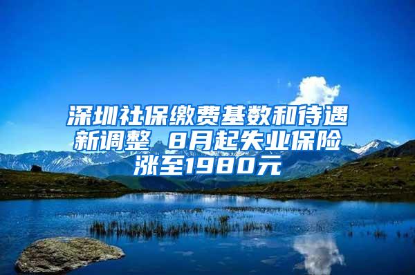 深圳社保缴费基数和待遇新调整 8月起失业保险涨至1980元