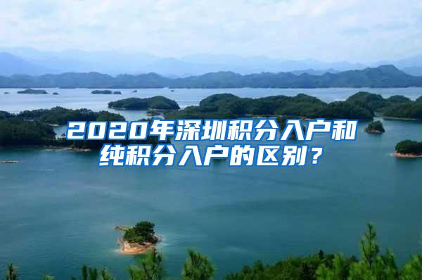 2020年深圳积分入户和纯积分入户的区别？