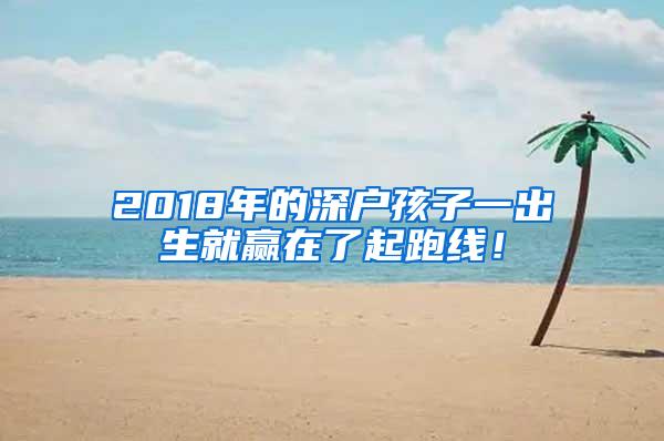 2018年的深户孩子一出生就赢在了起跑线！