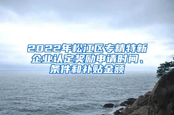 2022年松江区专精特新企业认定奖励申请时间、条件和补贴金额