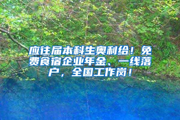 应往届本科生奥利给！免费食宿企业年金、一线落户，全国工作岗！