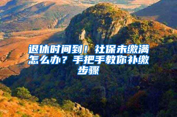 退休时间到！社保未缴满怎么办？手把手教你补缴步骤