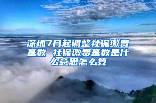 深圳7月起调整社保缴费基数 社保缴费基数是什么意思怎么算