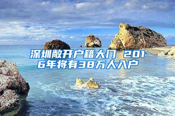 深圳敞开户籍大门 2016年将有38万人入户