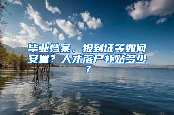 毕业档案、报到证等如何安置？人才落户补贴多少？