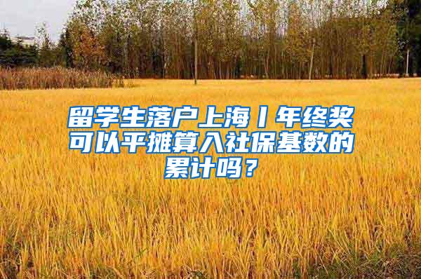 留学生落户上海丨年终奖可以平摊算入社保基数的累计吗？