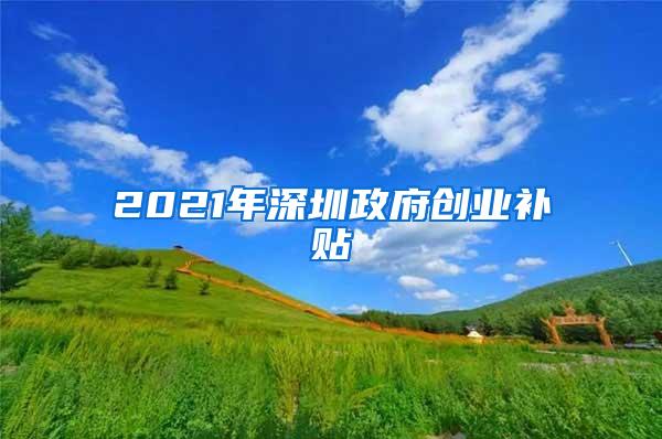 2021年深圳政府创业补贴