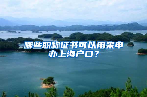 哪些职称证书可以用来申办上海户口？