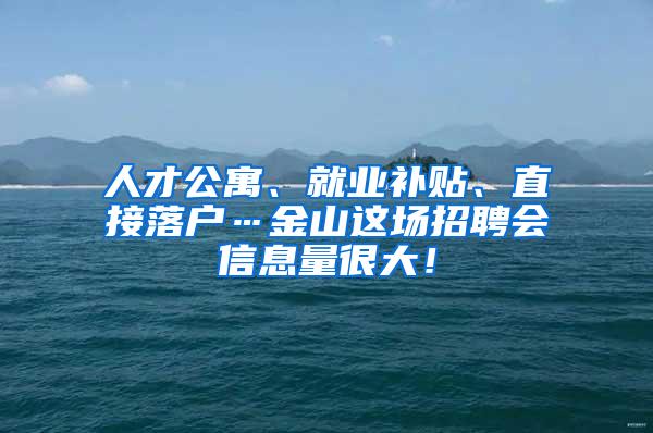 人才公寓、就业补贴、直接落户…金山这场招聘会信息量很大！