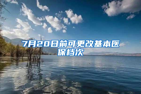 7月20日前可更改基本医保档次