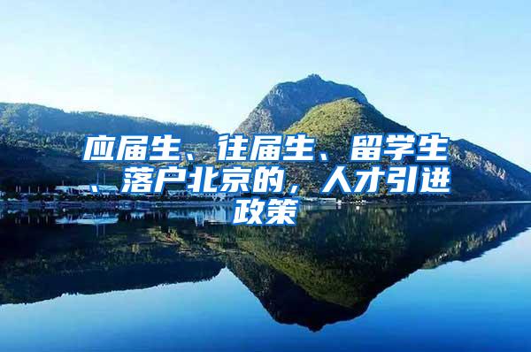 应届生、往届生、留学生、落户北京的，人才引进政策