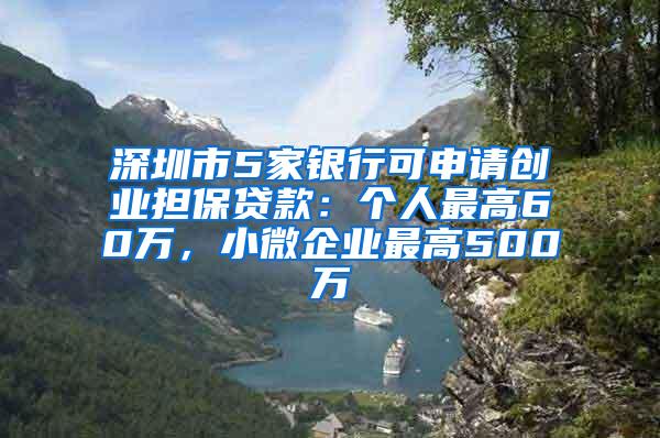 深圳市5家银行可申请创业担保贷款：个人最高60万，小微企业最高500万