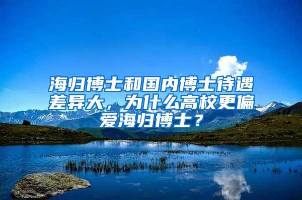 海归博士和国内博士待遇差异大，为什么高校更偏爱海归博士？