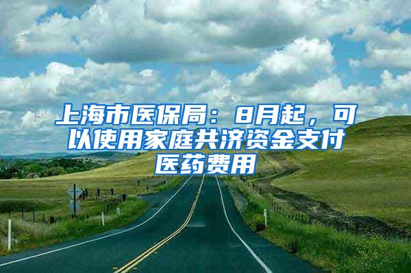 上海市医保局：8月起，可以使用家庭共济资金支付医药费用