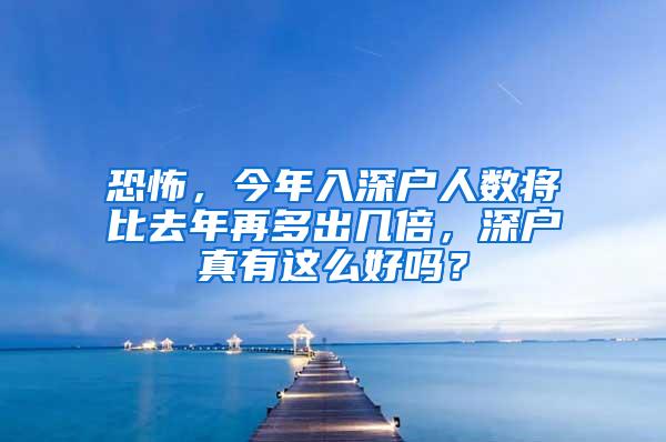 恐怖，今年入深户人数将比去年再多出几倍，深户真有这么好吗？