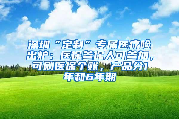 深圳“定制”专属医疗险出炉：医保参保人可参加，可刷医保个账，产品分1年和6年期