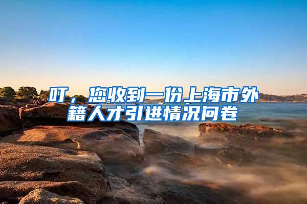 叮，您收到一份上海市外籍人才引进情况问卷→