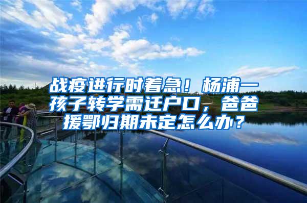 战疫进行时着急！杨浦一孩子转学需迁户口，爸爸援鄂归期未定怎么办？