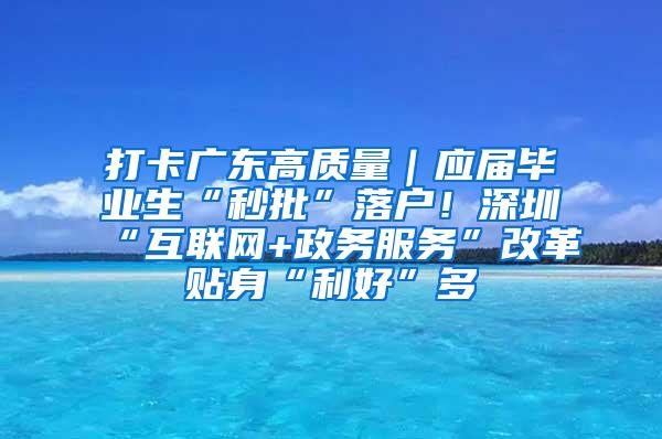 打卡广东高质量｜应届毕业生“秒批”落户！深圳“互联网+政务服务”改革贴身“利好”多