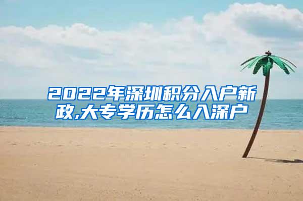 2022年深圳积分入户新政,大专学历怎么入深户