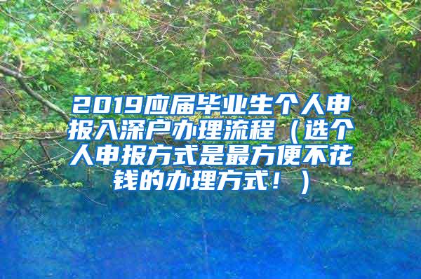 2019应届毕业生个人申报入深户办理流程（选个人申报方式是最方便不花钱的办理方式！）