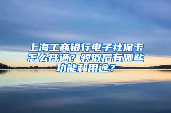 上海工商银行电子社保卡怎么开通？领取后有哪些功能和用途？