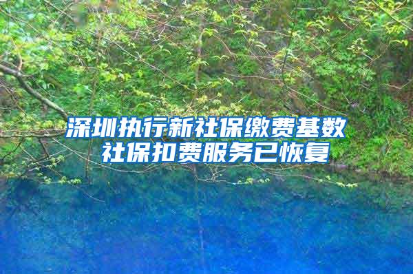 深圳执行新社保缴费基数 社保扣费服务已恢复