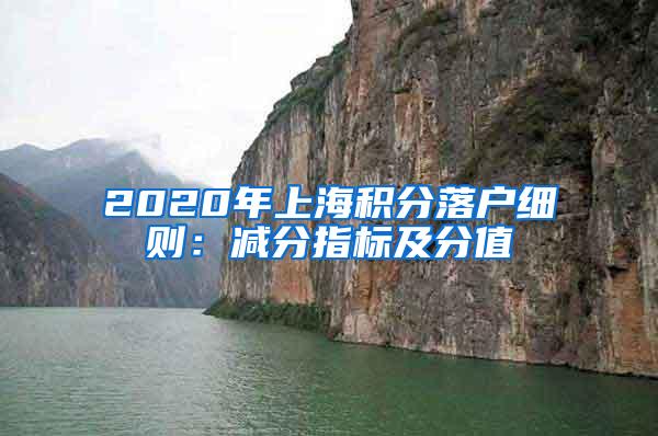 2020年上海积分落户细则：减分指标及分值