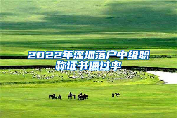 2022年深圳落户中级职称证书通过率