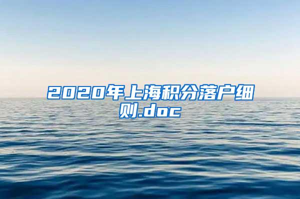 2020年上海积分落户细则.doc