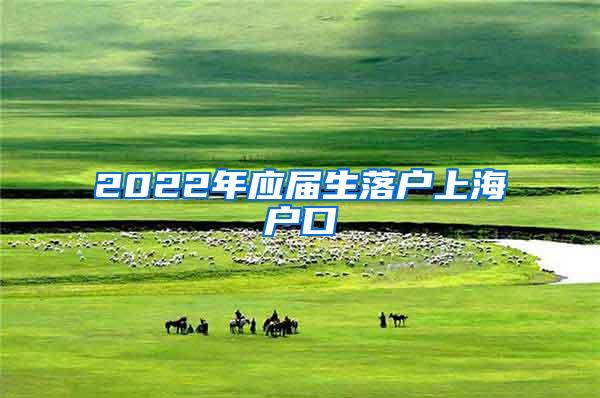 2022年应届生落户上海户口