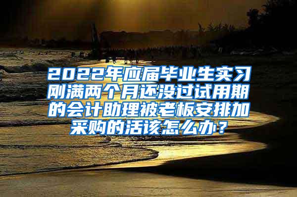 2022年应届毕业生实习刚满两个月还没过试用期的会计助理被老板安排加采购的活该怎么办？