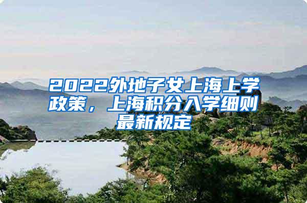 2022外地子女上海上学政策，上海积分入学细则最新规定