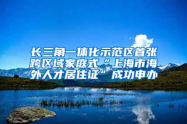 长三角一体化示范区首张跨区域家庭式“上海市海外人才居住证”成功申办