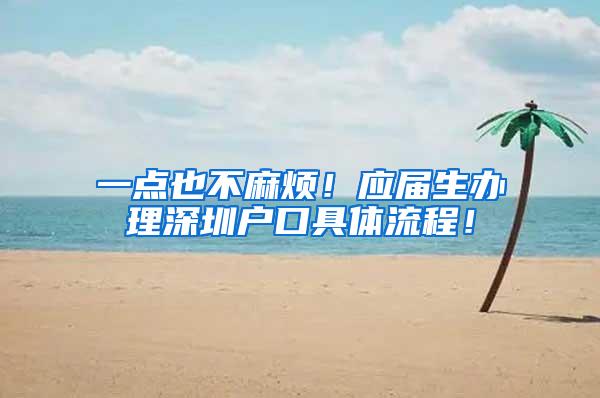 一点也不麻烦！应届生办理深圳户口具体流程！