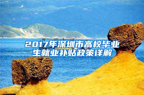 2017年深圳市高校毕业生就业补贴政策详解