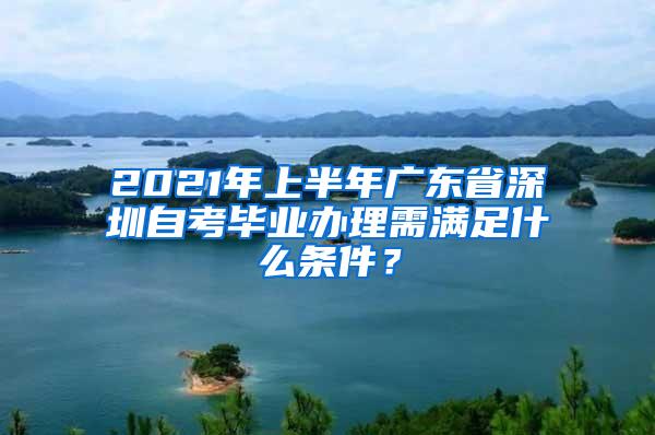 2021年上半年广东省深圳自考毕业办理需满足什么条件？